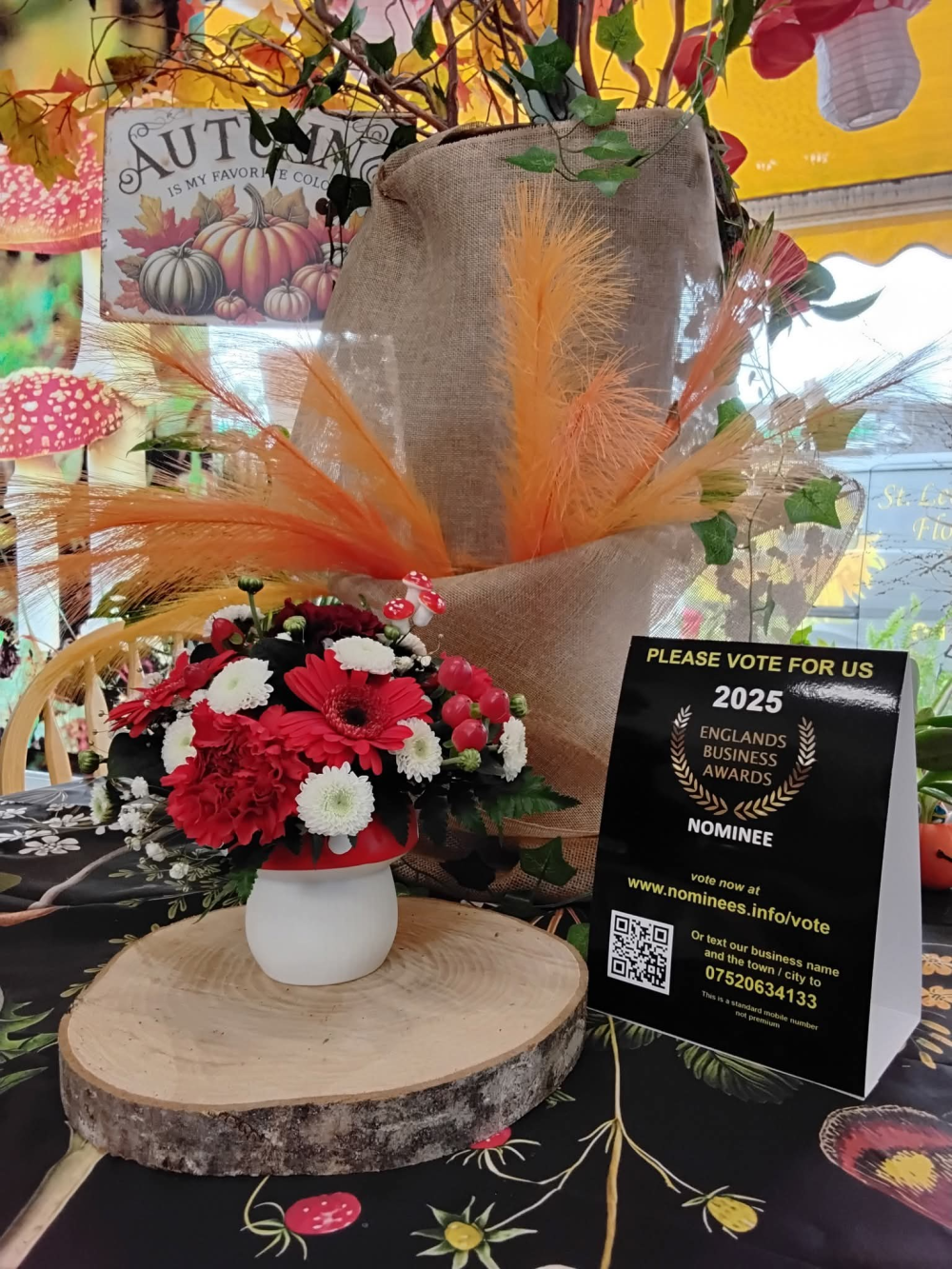 Mushroom toadstool arrangement