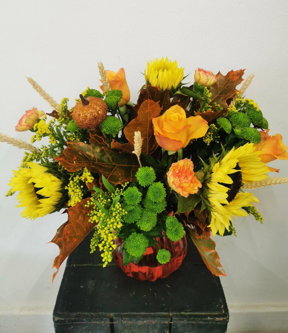 Stanley sunflowers pumpkin vase